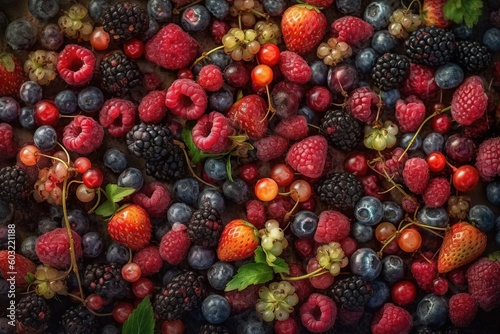  a mixture of berries  raspberries  blueberries  raspberries  raspberries  raspberries  and more.  generative ai