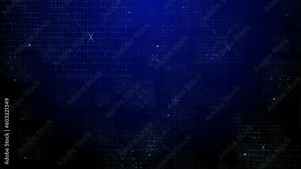 Blue Grid Corporate Background، Digital technology lines background is a spectacular motion graphics background. High-tech HUD grid video, blue news studio background, high-tech digital.