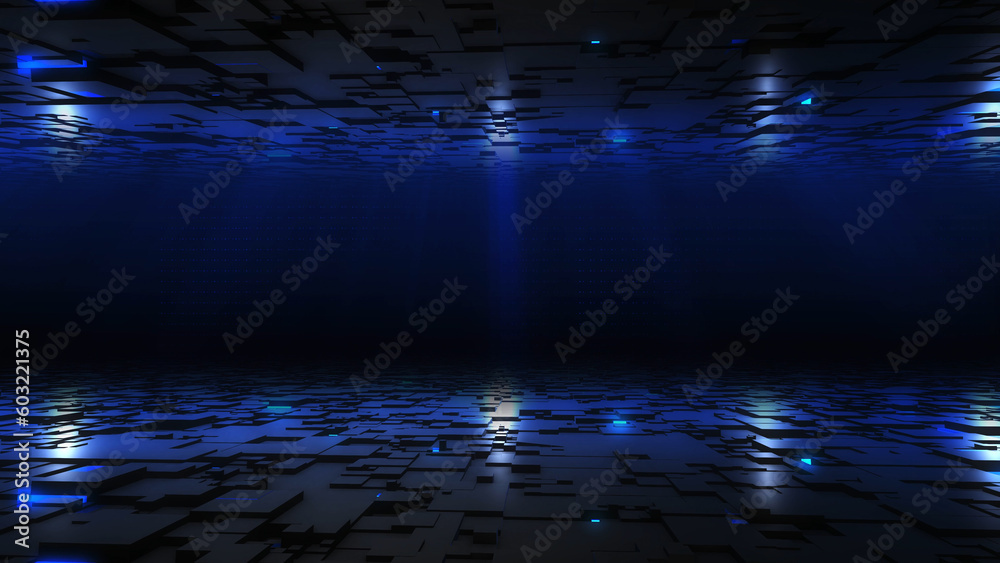 Blue Grid Corporate Background Digital Technology Lines Background Is
