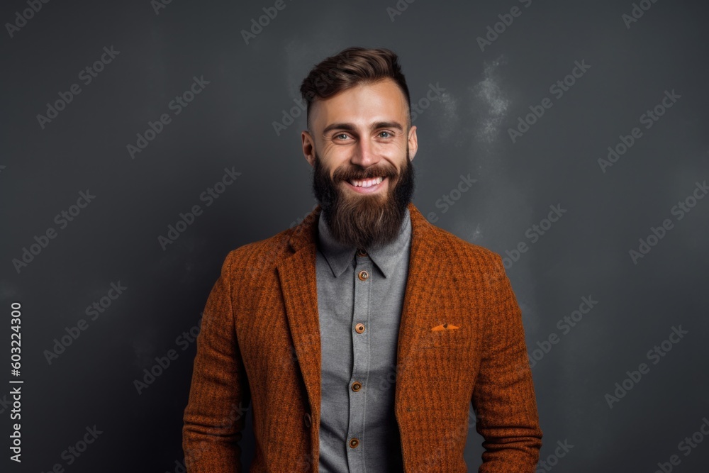 Fototapeta premium Portrait a cool man smiling confident ai generate