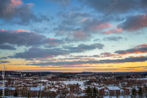 Suburbs of Lahti, Finland in the winter.