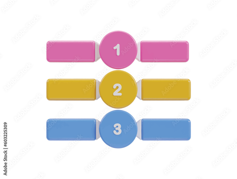 three colorful buttons with the number of 1, 2 and 3 on them three colorful buttons with the number of 1, 2 and 3 on them
