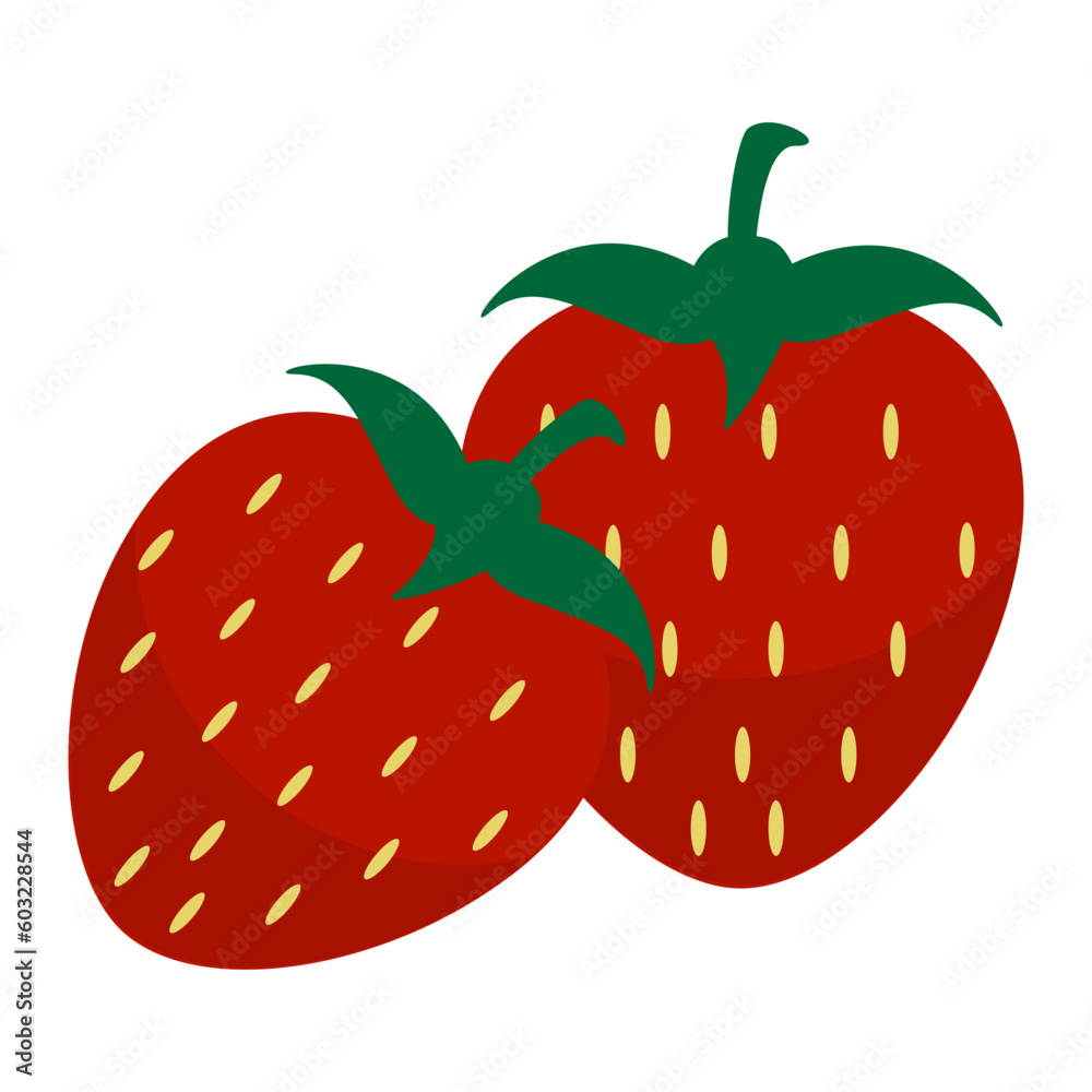 Obraz premium strawberry fruit icon, vector flat icon