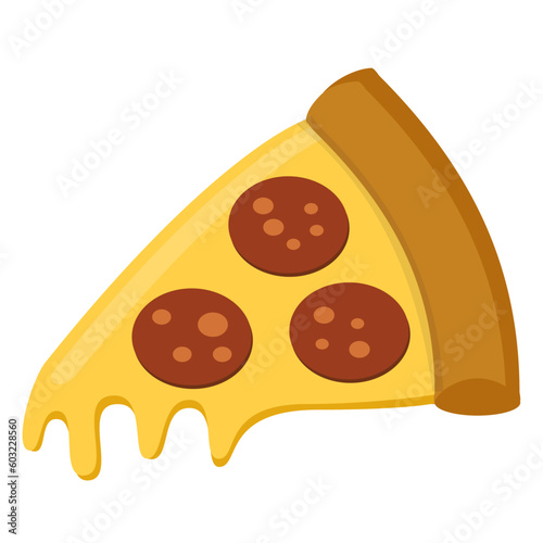 pepperoni pizza with cheese icon, vector flat icon