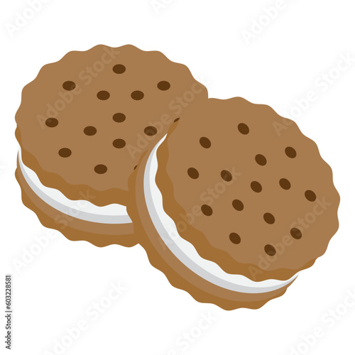 cookie chocolate icon, vector flat icon