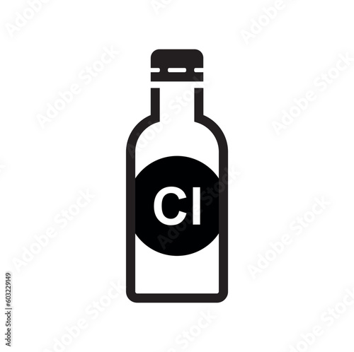 chlorine icon on white background	