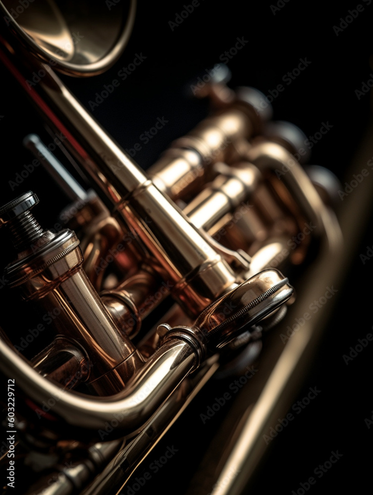 Naklejka premium close up of a trumpet