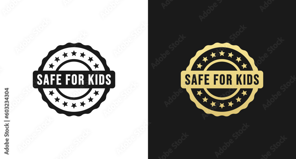 Simple Safe for kids stamp or Safe for kids label vector isolated in