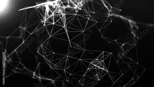 Digital Network .Plexus White Background 