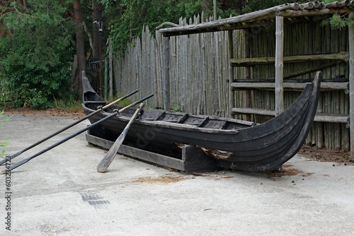 boat of the ancient Vikings on the Curonian Spit