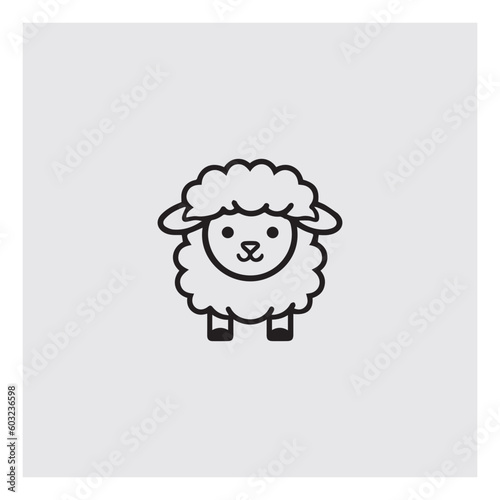 Sheep logo vector line icon