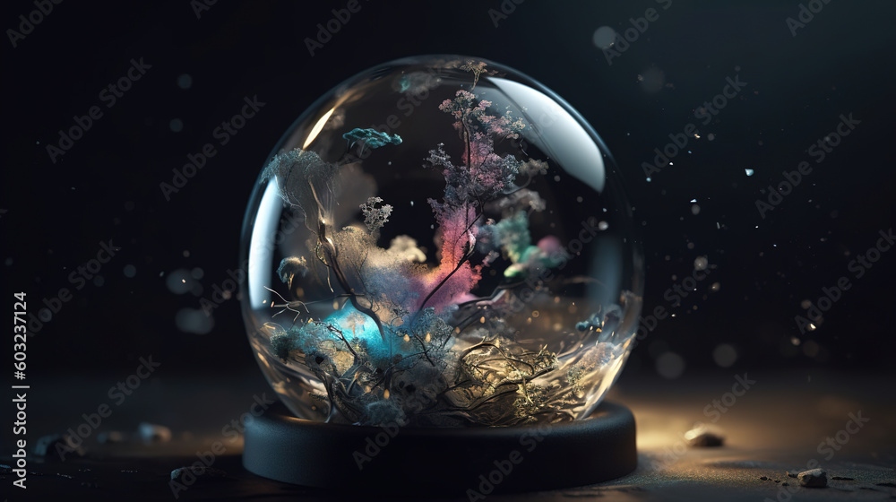 nature inside terrarium. Generative Ai nature inside terrarium. Generative Ai