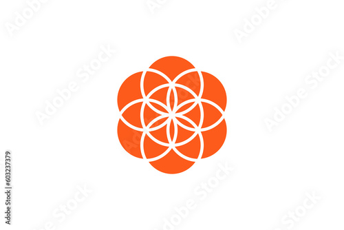 Flower Of Life logo design vector premium