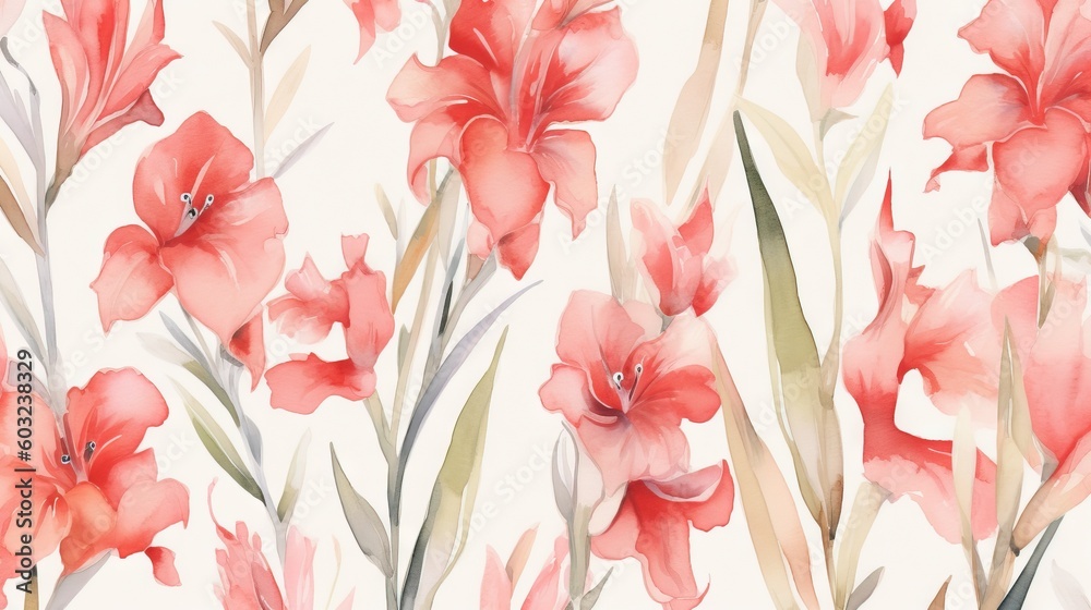 a watercolor painting of red flowers on a white background. generative ai a watercolor painting of red flowers on a white background. generative ai