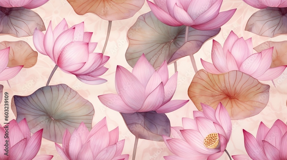 a lot of pink flowers and leaves on a white background. generative ai a lot of pink flowers and leaves on a white background. generative ai