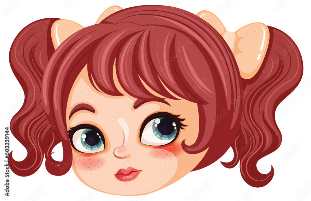 Cute Girl Cartoon Character with Big Eyes Cute Girl Cartoon Character with Big Eyes