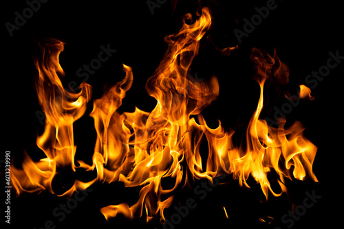 Fire flame texture for banner background. Burn abstract lights. Burning big flame. Blaze flames overlay background.