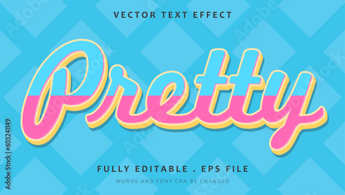 3d Modern Colorful Pretty Editable Text Effect Design Template