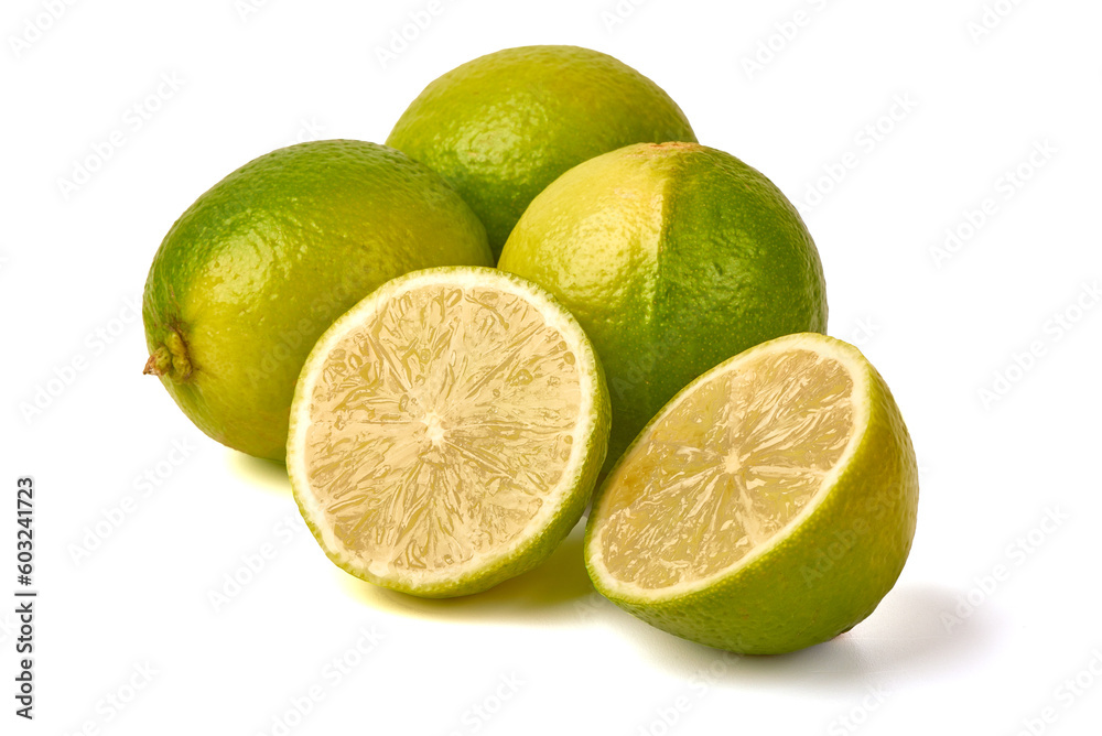 Fresh Lime, isolated on white background.