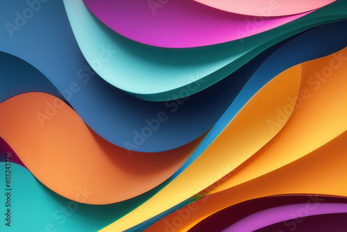 abstract fluid iridescent holographic curved wave in motion colorful 3d render gradient design background