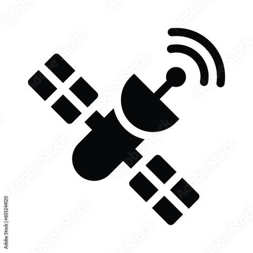 Satellite glyph icon illustration vector graphic