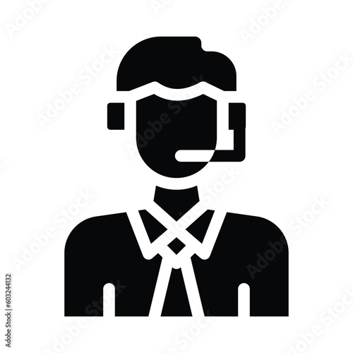 costumer support glyph icon illustration vector graphic