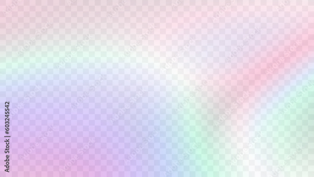Modern blurred gradient background in trendy retro 90s, 00s style. Y2K aesthetic. Rainbow light prism effect. Hologram reflection. Poster for social media posts, digital marketing, sales promotion.