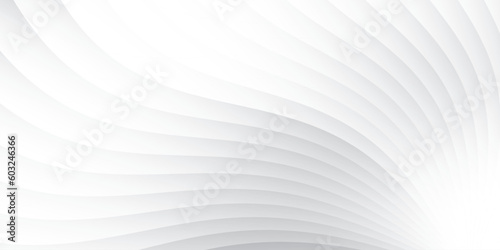 Abstract  white and gray color, modern design stripes background with geometric round shape, wavy pattern. Vector illustration.