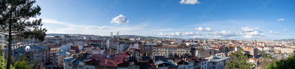 Panoramic view of Sivas city.