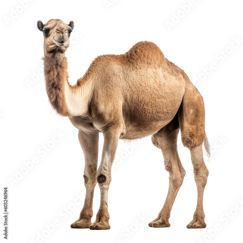 brown camel isolated on white Fototapet