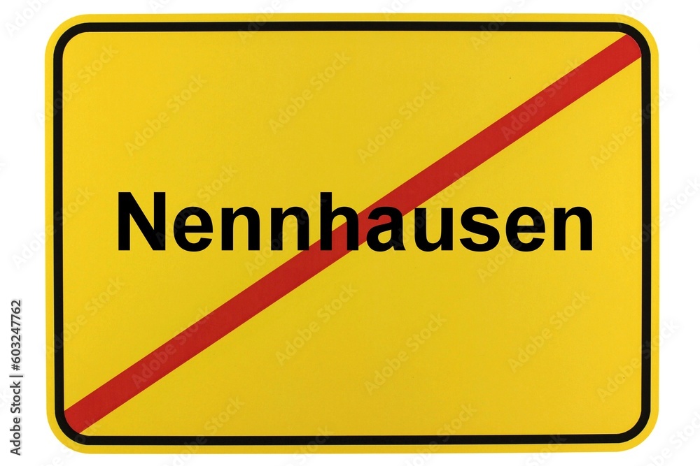Illustration eines Ortsschildes der Gemeinde Nennhausen in Brandenburg