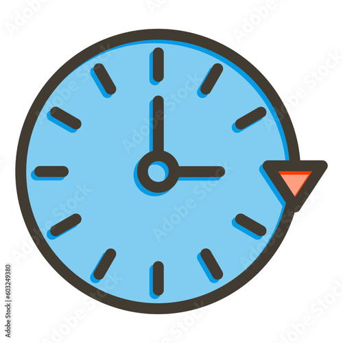 Anti Clockwise Vector Thick Line Filled Colors Icon Design