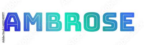 Ambroise - light blue and blue color - male name - ideal for websites, emails, presentations, greetings, banners, cards, books, t-shirt, sweatshirt, prints	
