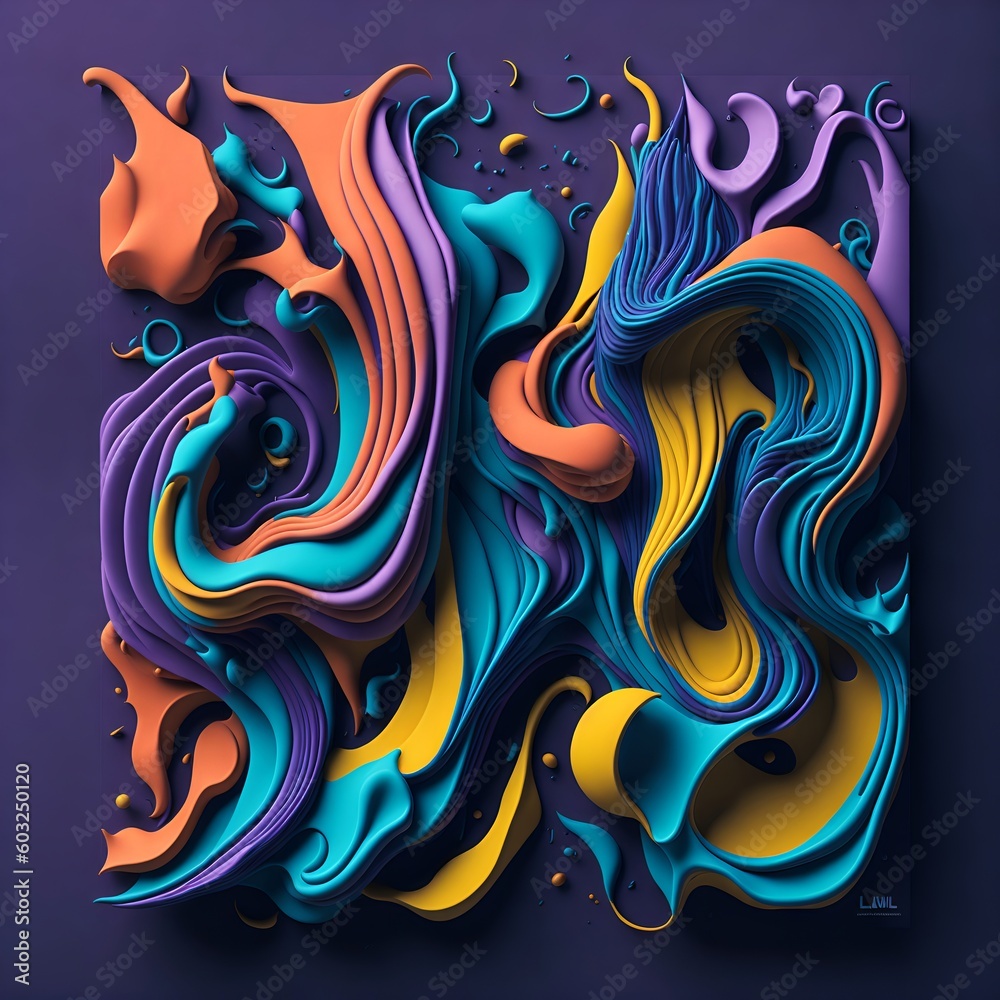 Colorful 3d liquid posters splash explosion Colorful 3d liquid posters splash explosion