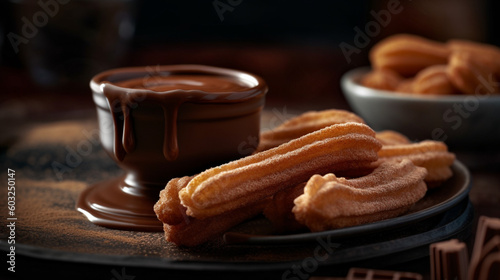 churro with chocolate sauce
