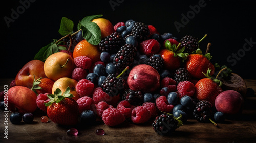 table of fresh fruits