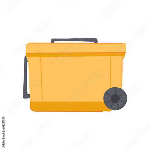 camping cooler box cartoon. blue refrigerator, summer ice camping cooler box sign. isolated symbol vector illustration