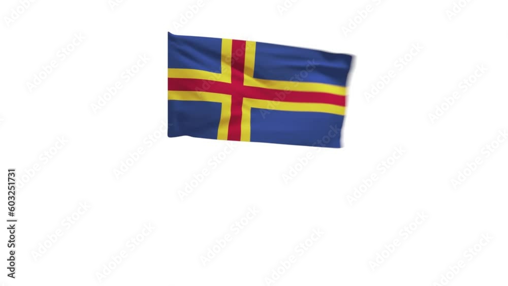 3D rendering of the flag of Aland waving in the wind. 3D rendering of the flag of Aland waving in the wind.