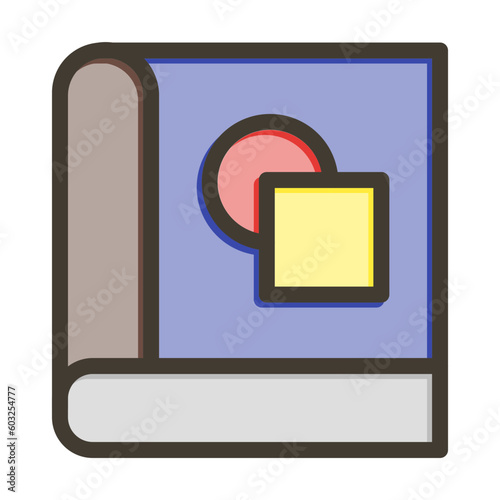Art Book Vector Thick Line Filled Colors Icon Design
