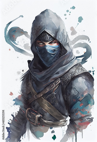 watercolor ninja