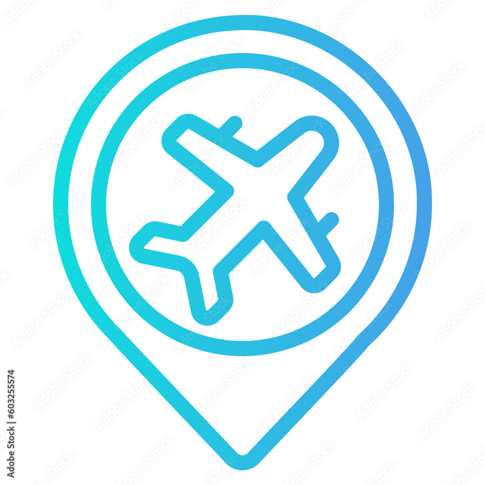 Fototapeta premium Airport location icon in gradient style, use for website mobile app presentation
