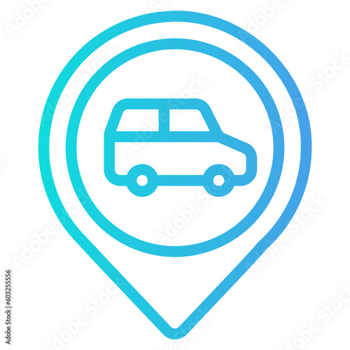 Car location icon in gradient style, use for website mobile app presentation
