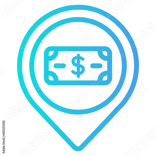 Payment location icon in gradient style, use for website mobile app presentation