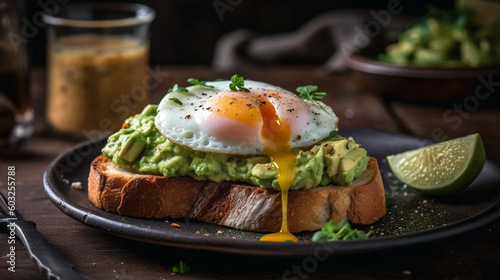 avocado on toast with poached egg