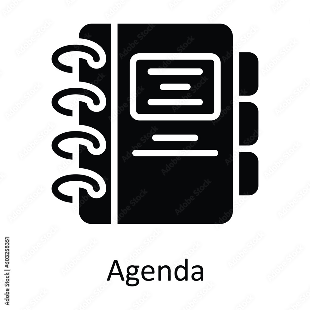 Agenda vector  Solid Icon Design illustration. Time Management Symbol on White background EPS 10 File