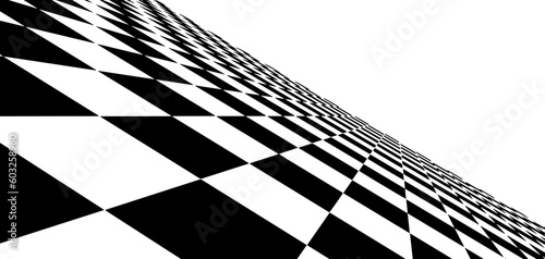 Floor in perspective with checkerboard texture. Empty chess board. Vector illustration.