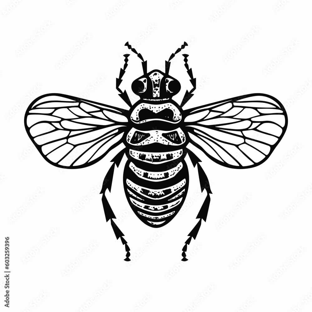 Cicada or moth logo vector art black and white Cicada or moth logo vector art black and white