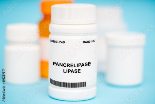 Pancrelipase Lipase medication In plastic vial