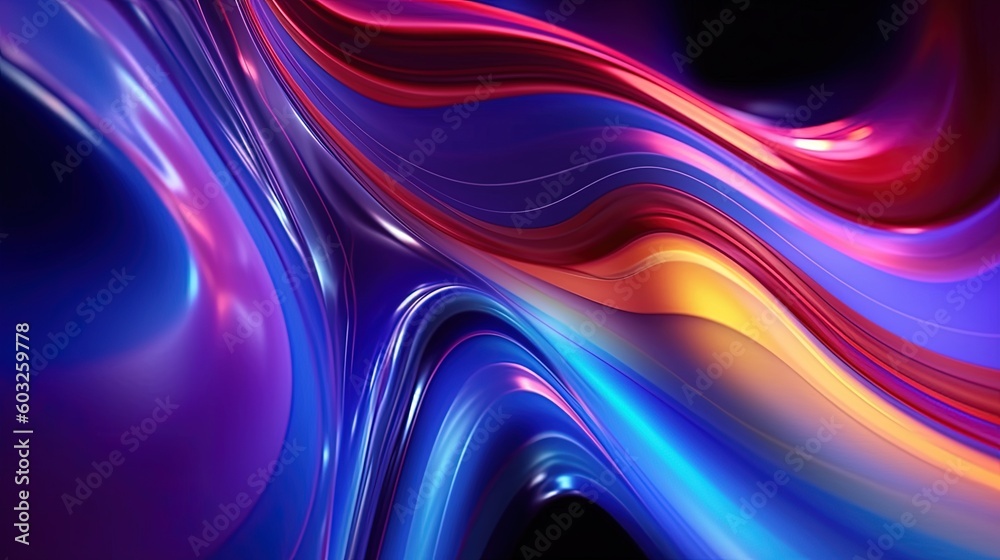 3d render, abstract background with glowing waves.Generative Ai 3d render, abstract background with glowing waves.Generative Ai