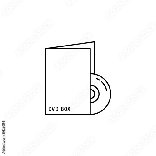Software box icon, DVD CD box icon, disc with box, media symbol cd rom, backup for app web logo banner poster design button icon - SVG File